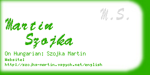 martin szojka business card